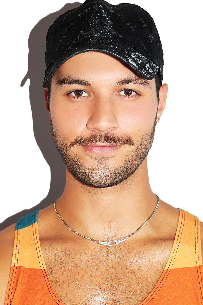 Summer Flowers Lace Dad Hat -Black