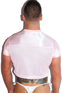 Boy Toy Fitted Athletic Jersey Crop Tee- Pink