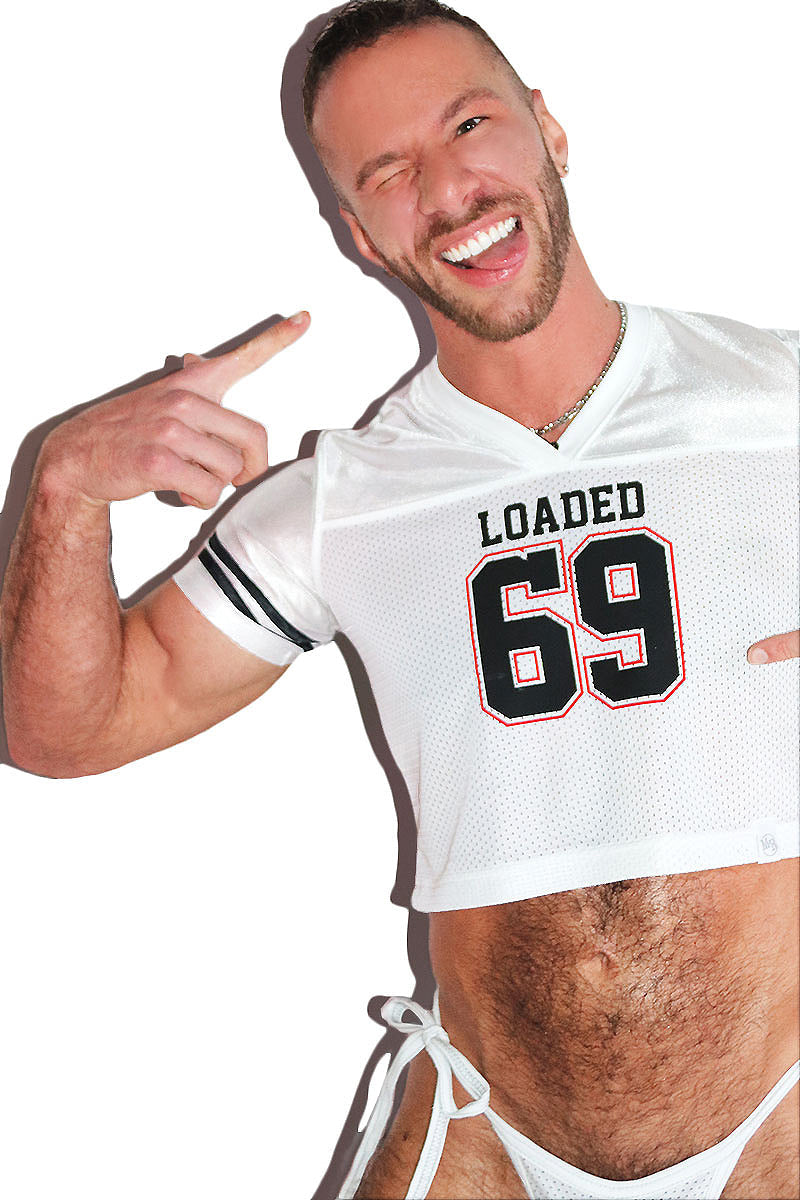 Loaded 69 Fitted Athletic Jersey Crop Tee- White