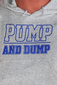Pump And Dump Long Sleeve Crop Hoodie-Grey