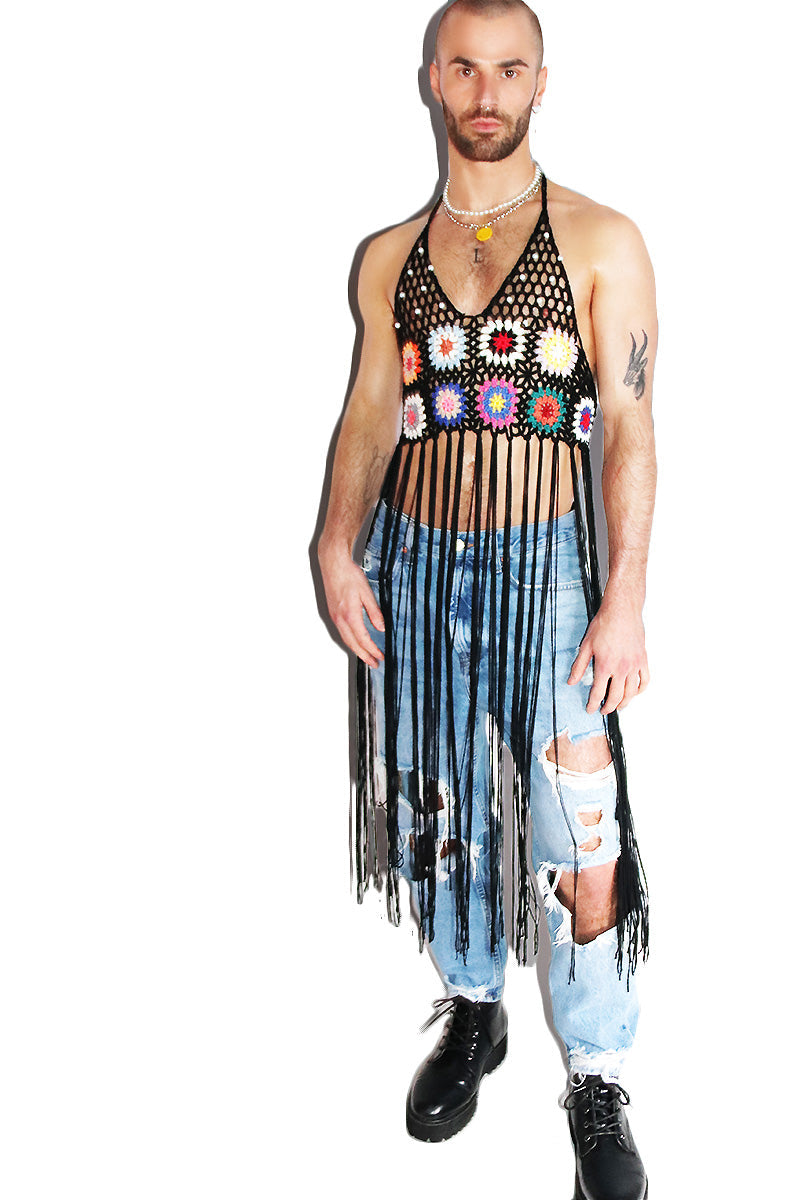 crochet fringe halter top