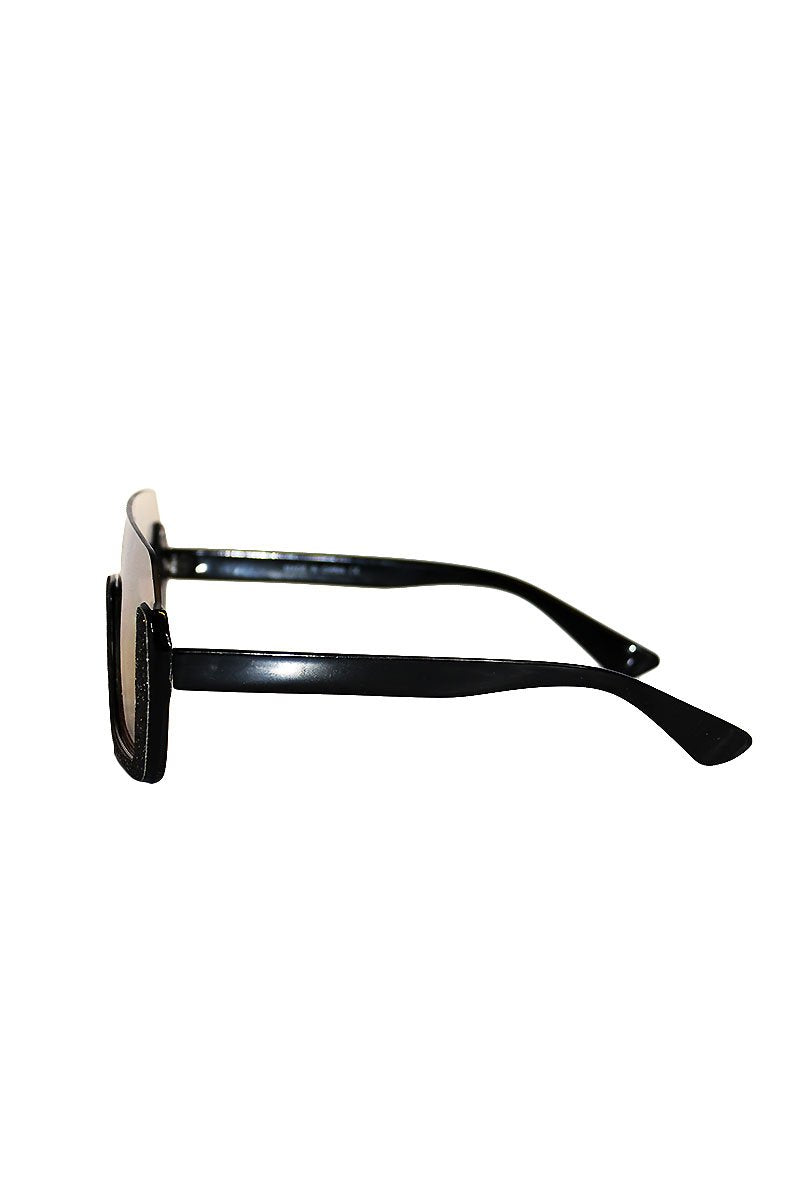 Glitter Rimless Top Sunglasses- Black