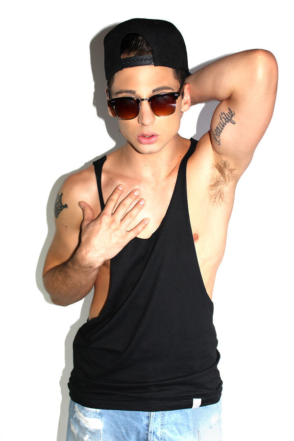 Core String Tank in Black
