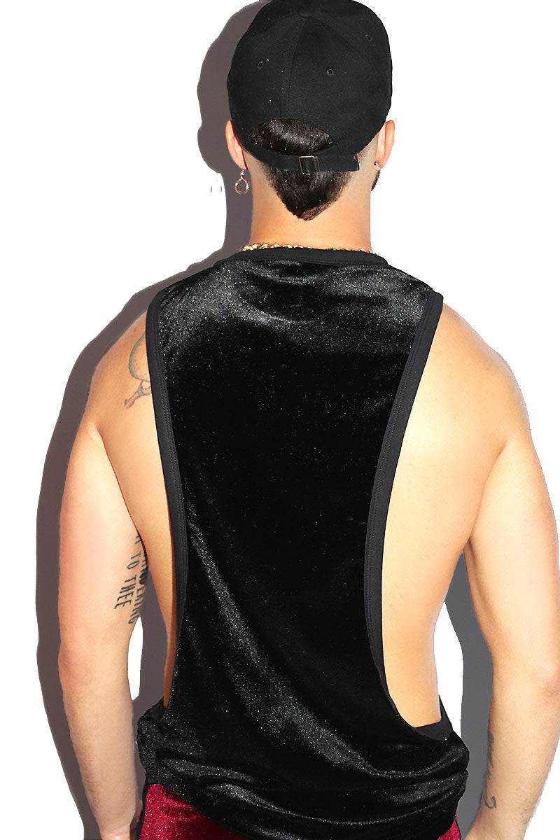 【超美品】sahara/Strap Design Velour Tank Top Big Bling Velour Tank Top - ONFEMME By Lindsey's Kloset