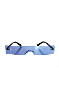 Solid Block Frameless Sunglasses- Blue