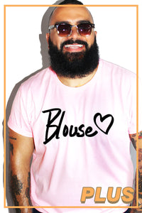 PLUS: Blouse Tee-Pink