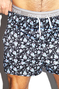 Flaming Dead Load All Over Print Active Shorts- Blue