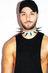 Lethal Spikes Choker Necklace- Blue