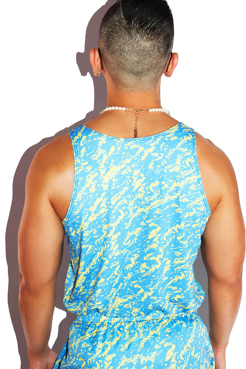 Lakeview All Over Racerback Tank- Blue