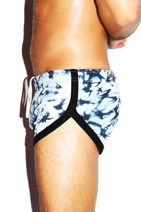 White Rock Lake Tye Dye Shorty Running Shorts- Blue