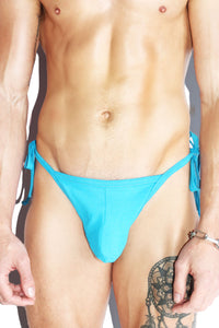 Core Tied Up String Thong - Blue