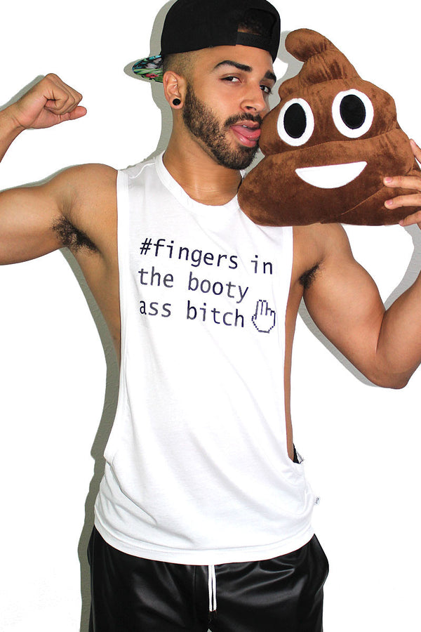 # Fingers- Low Arm Tank in White