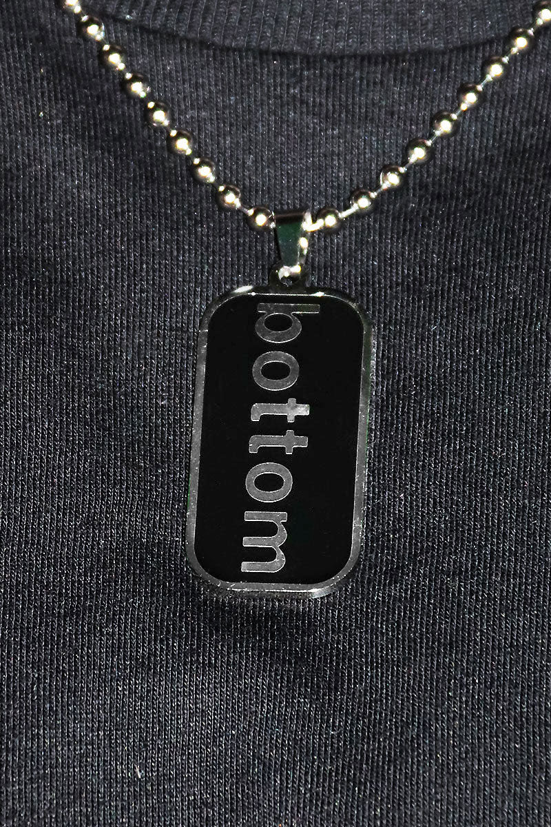 Bottom Dog Tag Necklace -Silver