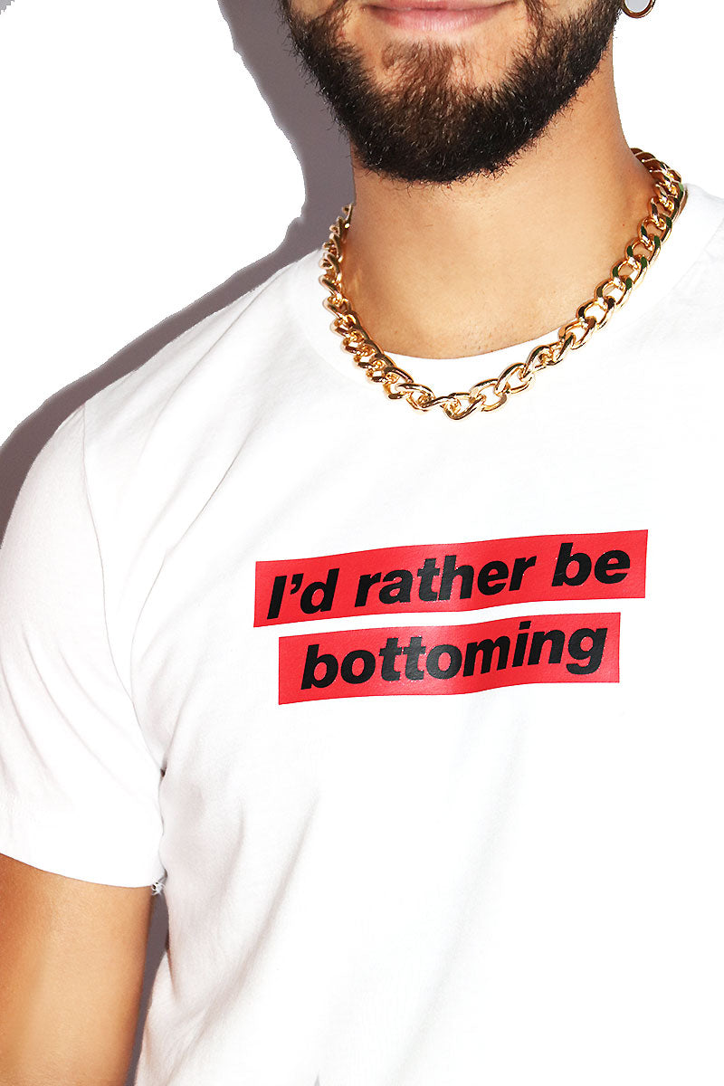 I'd Rather Be Bottoming Crop Tee- White