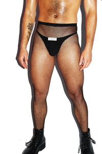 Bow Boys Fishnet Tights- Black