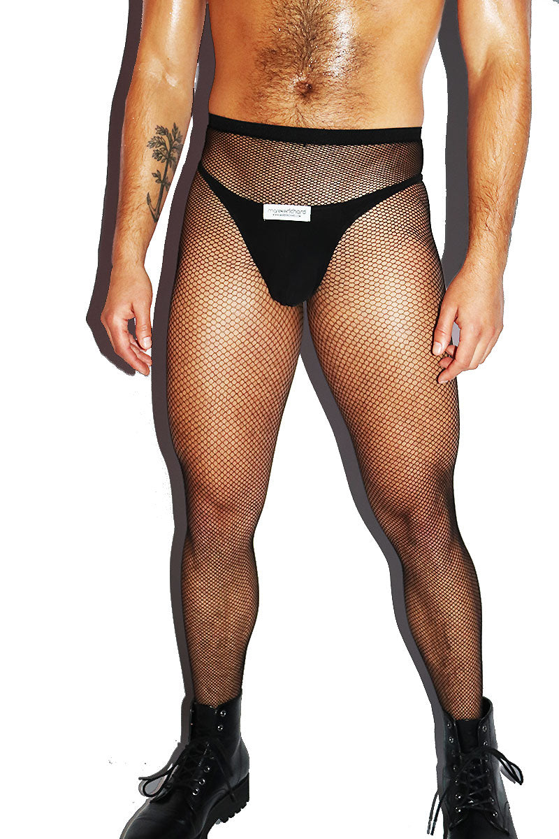 Bow Boys Fishnet Tights- Black