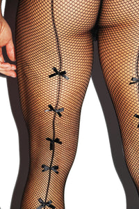 Bow Boys Fishnet Tights- Black