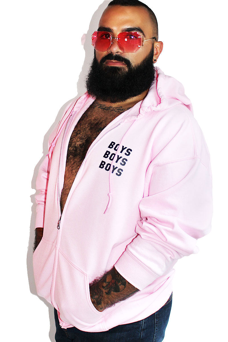 PLUS: Boy Crazy Full Zip Long Sleeve Hoodie-Pink – Marek+Richard