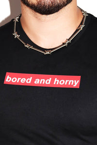 Bored and Horny Extreme Crop Tank- Black