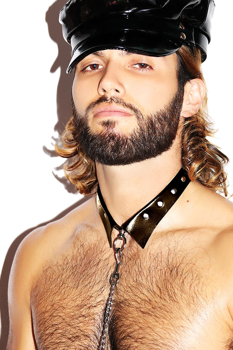 Stud Dog Collar Vegan Leather Harness - Brown