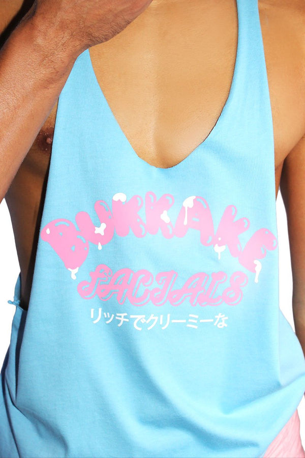 Bukkake Facials String Tank in Sky Blue, view 2