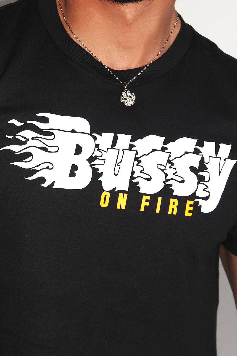 Bussy On Fire Crop Tee-Black