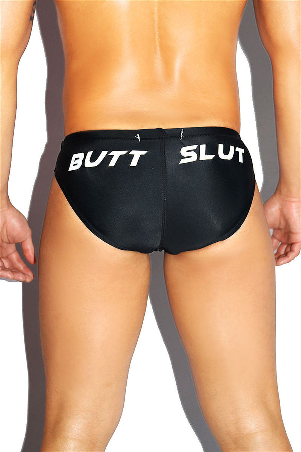 Butt Slut Swim Bikini in Black