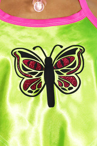 Butterfly Handkerchief Crop Tank- Neon Green