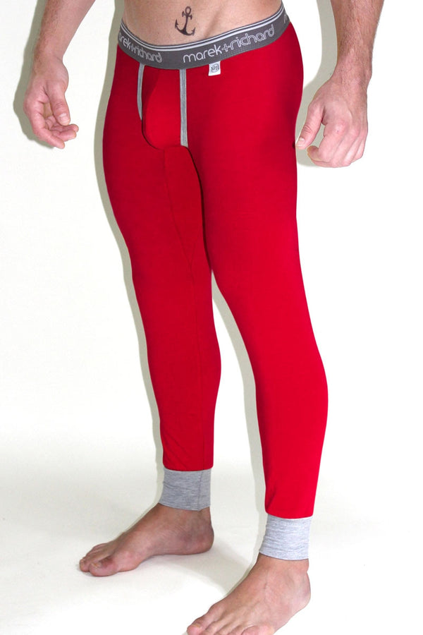 Mens red 2025 long johns