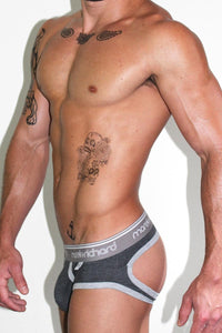 Core Open Back Brief-Charcoal