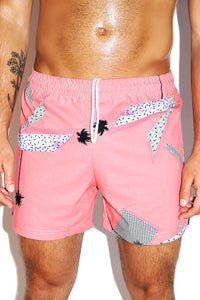 Cali Sunset Cotton Athletic Shorts- Pink