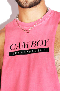 Cam Boy Vintage Low Arm Shedder Tank- Red