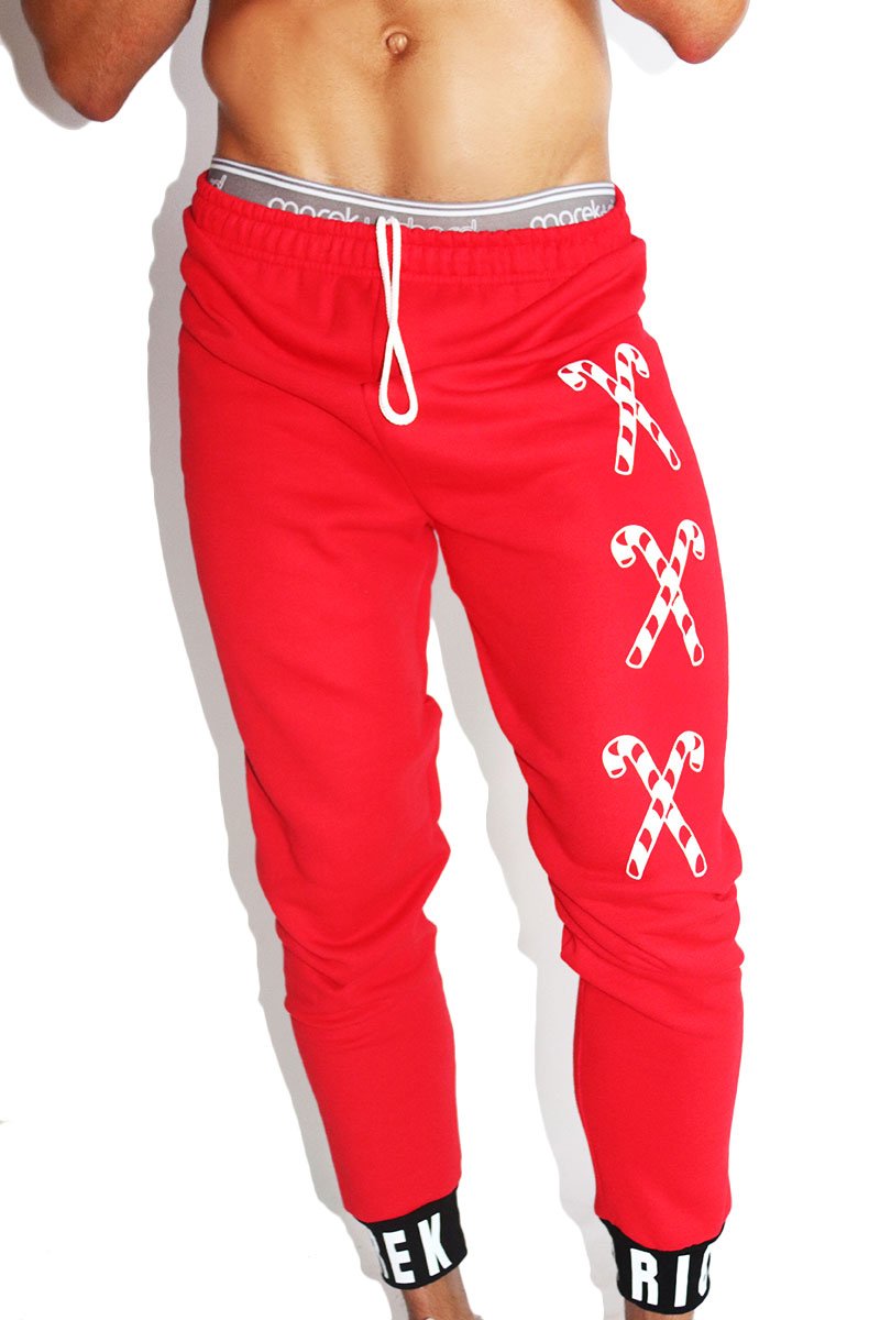 XXX Candy Cane Sweatpants- Red