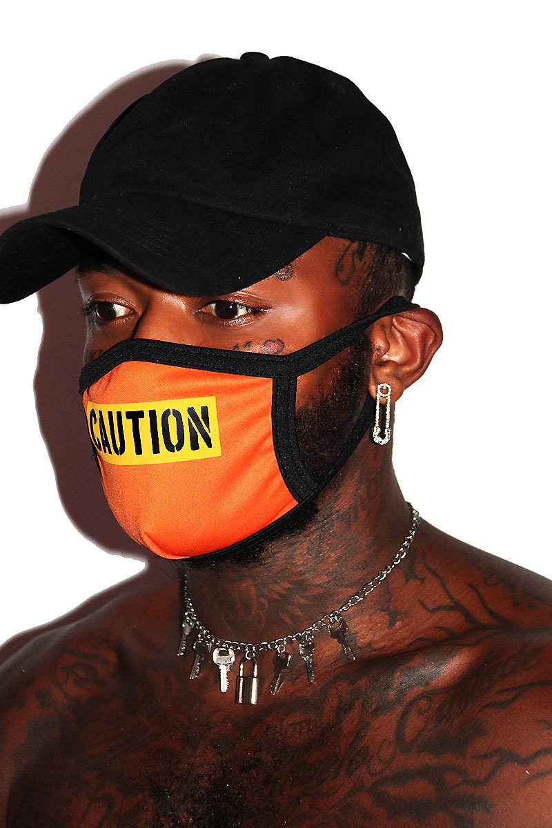 Caution Face Mask- Orange