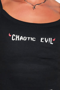 Chaotic Evil Cami Baby Tank-Black