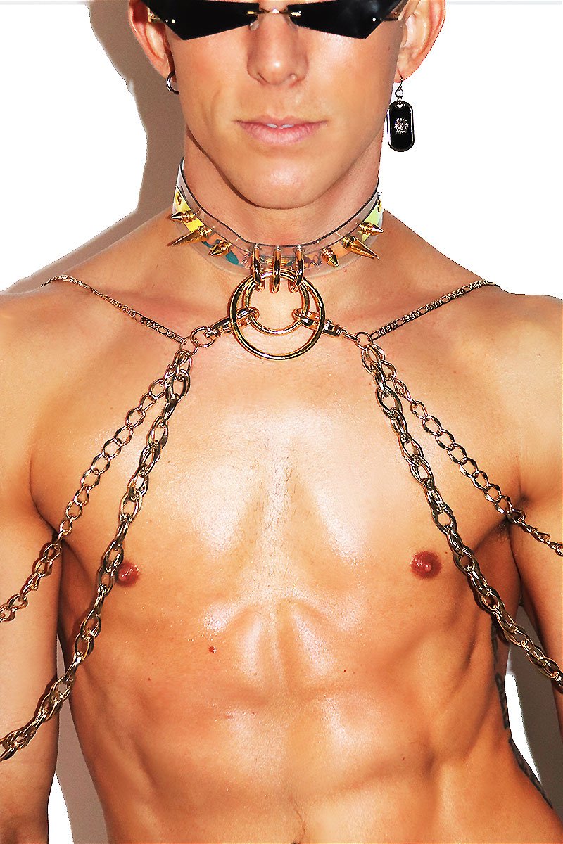 Gilded Chain Vinyl Harness- Gold
