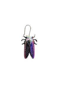 Cicada Two Tone Bug Single Earring- Purple