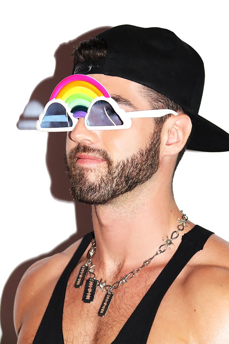 Over The Rainbow Party Sunglasses- White