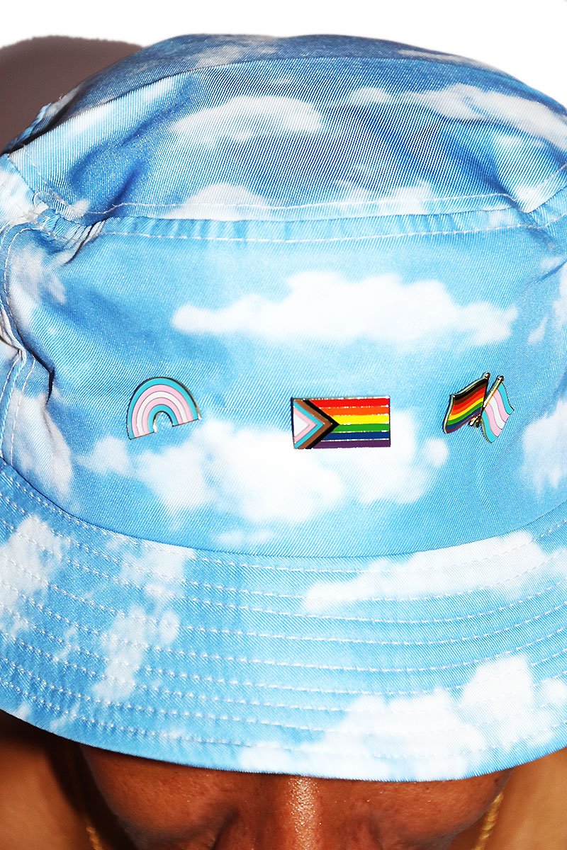 Gay Enamel Pin Cloud Bucket Hat -Sky Blue