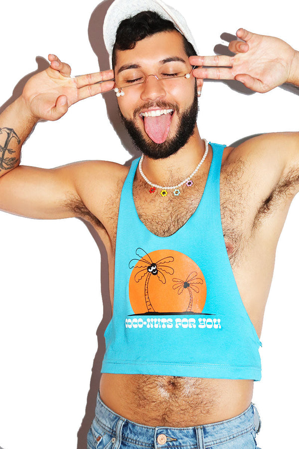 Coconuts Crop String Tank in Blue