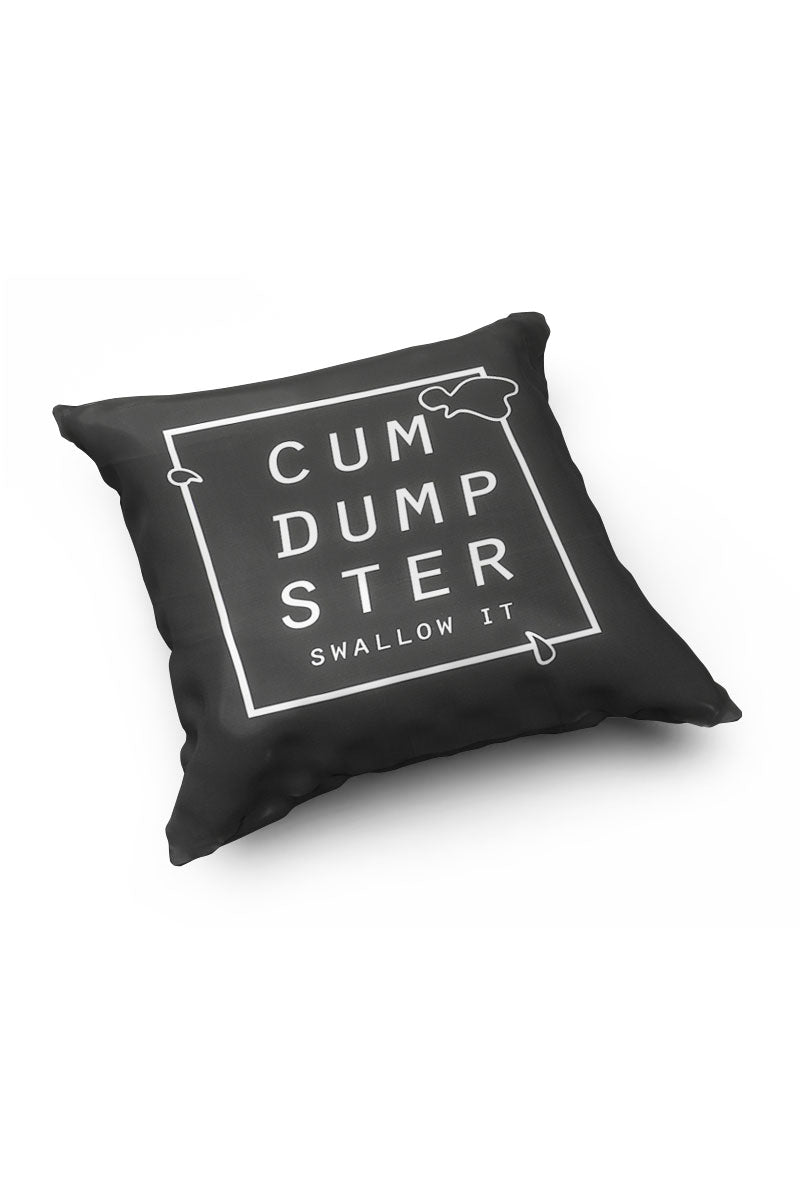 Cum Dumpster Throw Pillow-Black