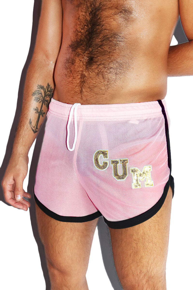Cum Running Shorts- Pink