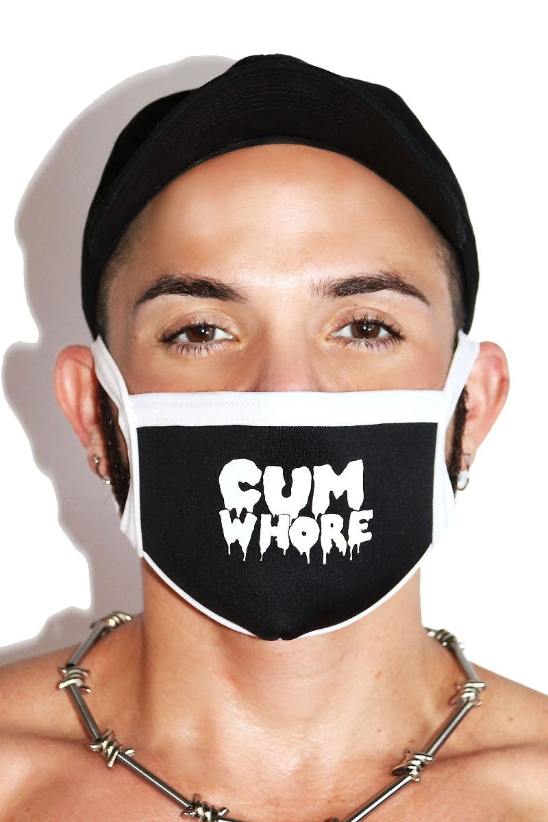 Cum Whore Face Mask- Black