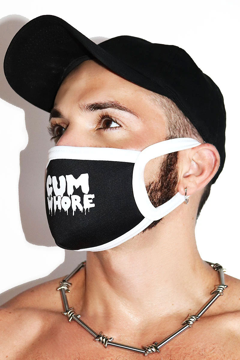 Cum Whore Face Mask- Black