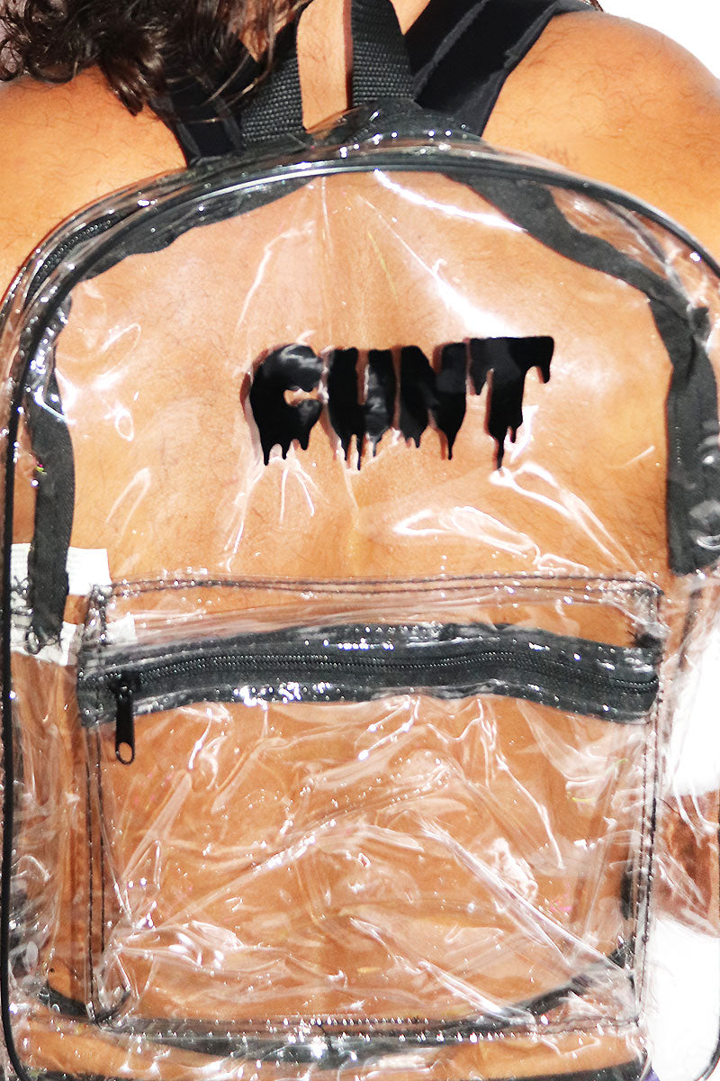 Cunt Clear Backpack Bag-Black