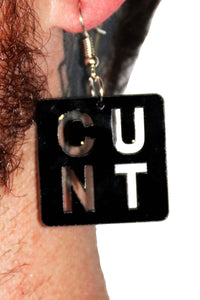Cunt Acrylic Single Earring - Black