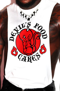 Devil's Food Cakes Low Arm Shedder Tank- White