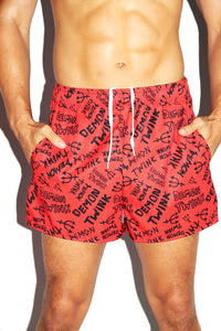 Demon Twink All Over Print Active Shorts- Red