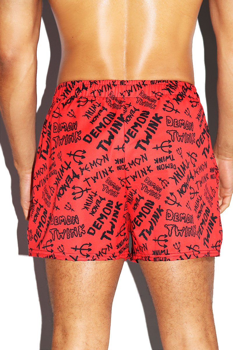 Demon Twink All Over Print Active Shorts- Red