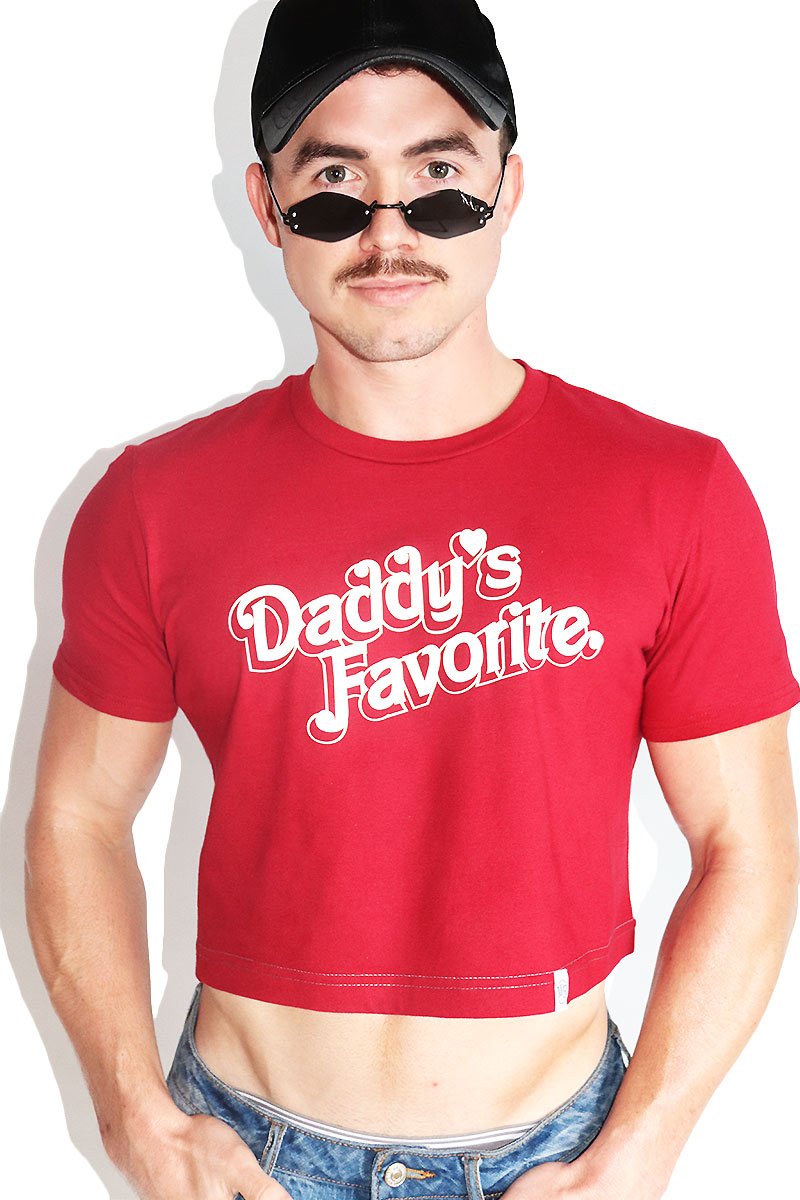 Daddy's Favorite Crop Tee-Red